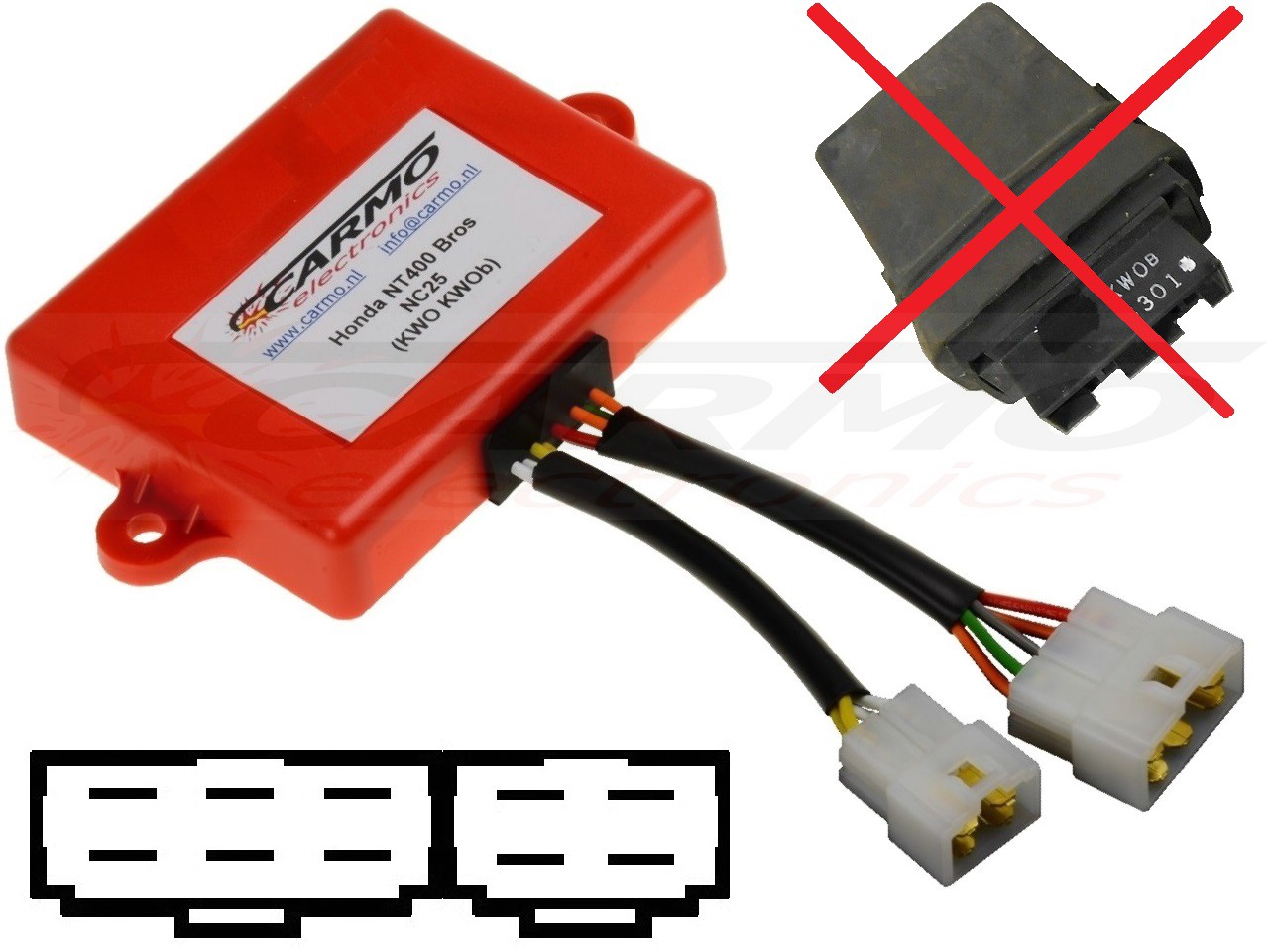 Honda NT400 NTV600 NTV650 Bros Hawk Revere ignição/ módulo de ignição CDI TCI Box (KW0, KW0b, MS9, 512E1) - Clique na Imagem para Fechar