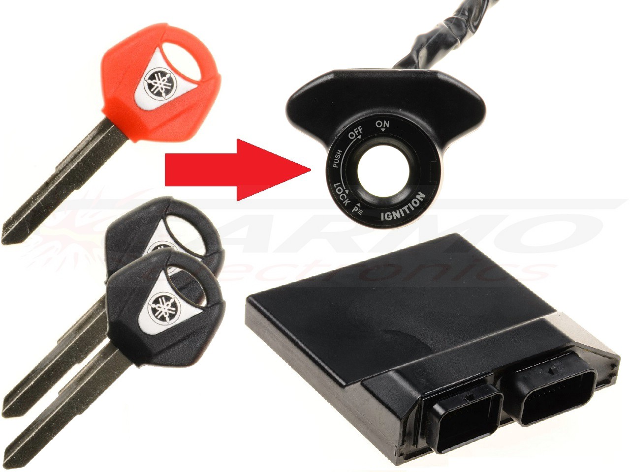 Yamaha 3x programação da chave ➔ ECU de motocicleta + anel do imobilizador - Clique na Imagem para Fechar